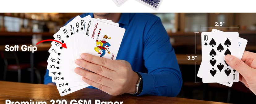 Playing Cards, 26 Decks of Cards Bulk Standard Size Poker Cards, Perfect for Classic Card Games, Party Games, Blackjack, Card Games for Families & Magic Performances (Red/Blue)