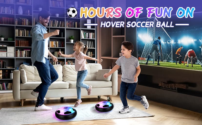 HopeRock Hover Soccer Ball Toys for 3-12 Year Old Boys Girls, Indoor and Outdoor Creative Toys for Toddlers with Foam Bumper, Birthday Gifts for 3 4 5 6 7 8+ Year Old Children's