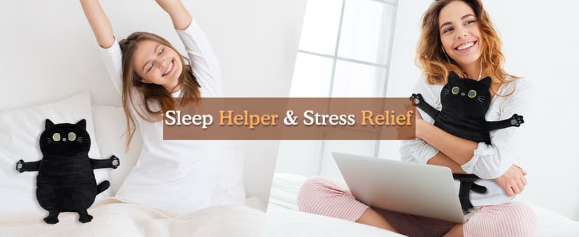 Microwave Heating Pad for Pain Relief, 17" x 9" Microwavable Heating Pads for Cramps, Back Pain, Neck Shoulder, Muscles, Knee, Joints, Natural Heat Pack Moist Heat, Black Cat