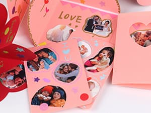 RECUTMS Explosion Box DIY Scrapbooking Set Handmade Photo Album Mothers Day Gifts,Gift Box with 6 Faces for Christmas Gift Wedding Memory Book (6 Sides)
