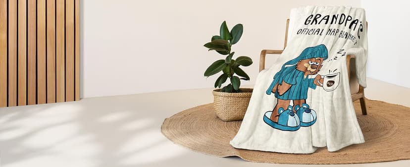 SteadStyle Grandpa Gifts, Blanket Gifts for Grandpa from Grandkids, Grandfather Birthday Gift, Thanksgiving, Christmas, Fathers Day, Fluffy Blanket for Papa, 60'' x 50'' (Beige)