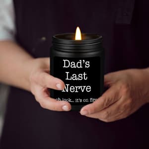 Homsolver Dad Gifts from Daughter Son, Gift for Dad Who Wants Nothing, Birthday Fathers Day Christmas for Stepdad Adoptive Father, Dad's Last Nerve Sandalwood Scented Candle