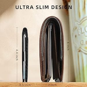 RUNBOX Money Clip Slim Wallets for Men RFID Blocking 11 Card Holder Minimalist Small Leather Bifold Men's Front Pocket Wallet Gift Box