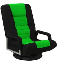 Swivel Floor Gaming Chair w/Armrests,Folding Video Reclining Sofa w/6 Adjustable Position, Padded Backrest & Cushion, Lazy Lounger Couch for E-Sports, Reading, Relaxing, Watching TV, Green