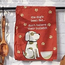Primitives by Kathy Cotton Dish Towel Set - Dog Design, Kitchen/Bathroom Decor, Tea Towels, 28"x28"