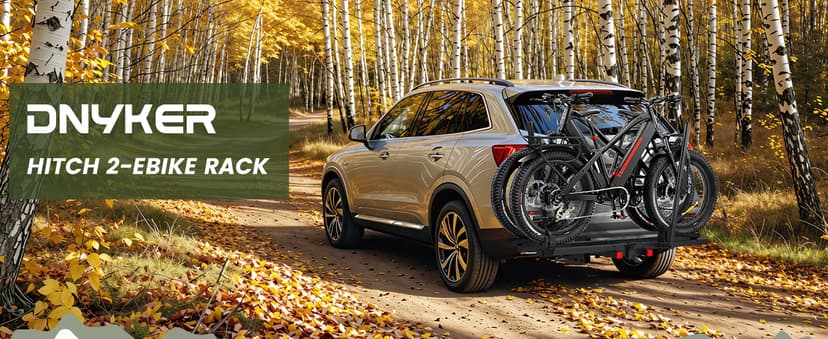 Bike Rack for Car,200lbs Capacity for 2 EBike with Anti Theft Lock Foldable Tilt Design Hitch Bike Rack,Up to 5-Inch Fat Tire for 2'' Receiver