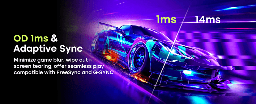 Amzfast 27 Inch 200Hz WQHD (2560 x 1440) Fast IPS Gaming Monitor, Built-in Speakers, 1ms G-SYNC Compatible, HDR400, 132% sRGB, 96% DCI-P3, VESA 100x100, HDMI 2.0 x 2 & DP 1.4 x 2, AMZG27F5Q