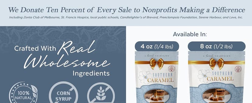 Soft Buttery Gourmet Caramel Candy Infused with Smooth, Top-Shelf Bourbon, Gluten Free, No Corn Syrup, Gift Ready Pieces Southern Caramel Bourbon Caramels, Handcrafted, 4 oz (Pack of 1) B0F3JVKW34