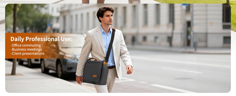 ESTARER Men Messenger Bag 17-17.3 Inch Laptop Bag Water-resistant Canvas Computer Shoulder Bag Briefcase for Work College Travel, Grey