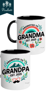 Christmas Gifts For First Time Grandparents, Promoted To Grandma And Grandpa Mugs Est 2025, Grandparents Baby Announcement, Pregnancy Announcement Mug, Grandparent To Be Gifts, New Grandparent Gift