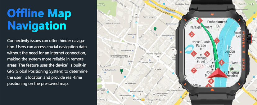 Military GPS Smart Watch for Men with Offline Map/Air Pressure/Altitude/Compass,smart Watch for Android Phones and iPhone,Waterproof Fitness Tracker with Blood Oxygen/Heart Rate/Sleep/100+ Sport Modes