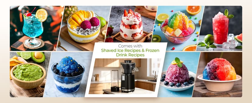 FEPPO Snow Cone Machine & Smoothie Blender 2 in 1, 700W Powerful Shaved Ice Machine Slushine Machine, Frozen Margarita Machine with Stainless Steel Blade, Smoothie Recipe, for Home Kitchen Party