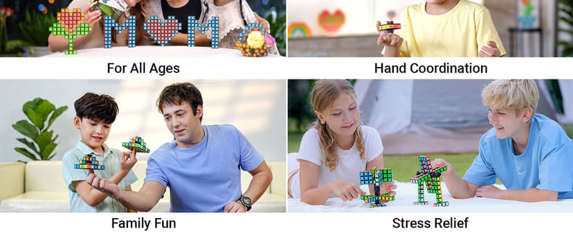 TOSY Magnet Fidget Spinner Mini - 8 Blocks, 3 in 1 Toy: Transformable Fidget Spinner, Infinity Cube, 2x2 Puzzle Cube, Christmas Stocking Stuffers Gift for Kids/Adults, STEM Sensory Stress Relief Toy