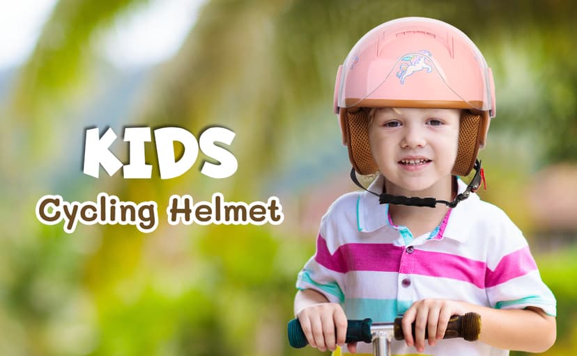 Kids 3/4 Open Face Motorcycle Helmets for 4-15 Years Old, Youth Child Dirt Bike ATV Helmets, Lightweight Vintage Half Helmet for Electric Scooter Moped Go Kart 4 Wheeler, DOT Approved