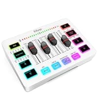 FIFINE Gaming Audio Mixer, Streaming RGB PC Mixer with XLR Microphone Interface, Individual Control, Volume Fader, Mute Button, 48V Phantom Power, for Podcast/Recording/Vocal/Game Voice-AmpliGame SC3