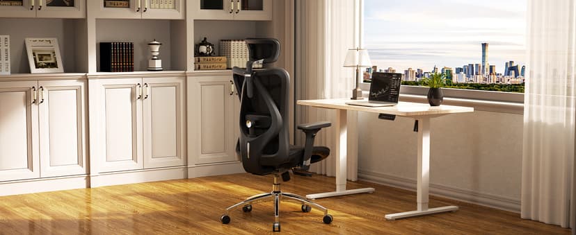 SIHOO M57 Ergonomic Mesh Office Chair, High Back Home Desk Chair with 3D Armrests, Lumbar Support and Adjustable Headrest, Comfortable Computer Chair, Big & Tall Office Chair Hold 330 LBS-Black