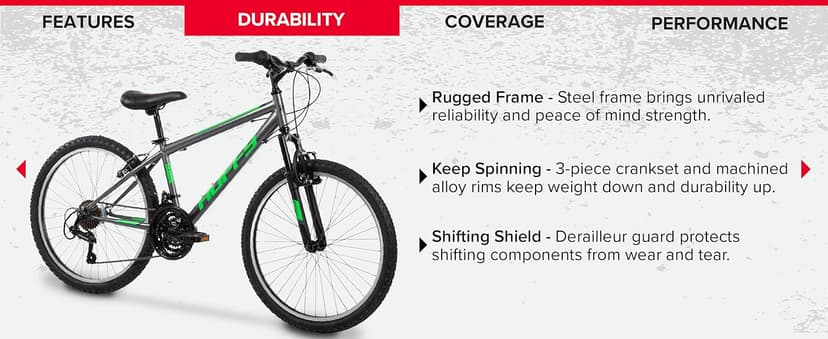 Huffy Stone Mountain Bike for Men and Women, 20”/24”/26”, 6-Speed (20”) or 21-Speed, Front or Dual Suspension (Varies), Multiple Colors, Adjustable Saddle, Shimano Equipped, All-Terrain Tires