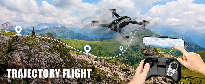 Drone with Camera for Adults and Beginners, 1080P HD FPV Foldable Mini Drone for Kids, 2 Batteries, Carrying Case, Trajectory Flight, Gravity Control, One-Key Takeoff/Landing, 360° Flip, Toys for Gift