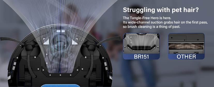 Robot Vacuum and Mop Combo, 2-in-1 Robot Vacuum Cleaner, Perfect for Pet Hair, Hard Floor and Carpet, Anti-Bump, Anti-Fall, App, Voice and Remote Control