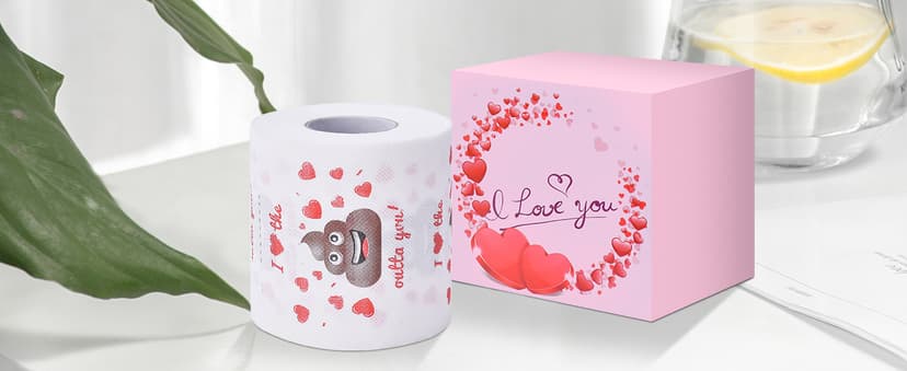 Valentines Day Gifts for Him/Her, Romantic Novelty Gifts Toilet Paper, Funny Gag Gifts for Adults Men Women Boyfriend Girlfriend, Valentines Day Decor for Party Supplies Christmas Stocking Stuffers