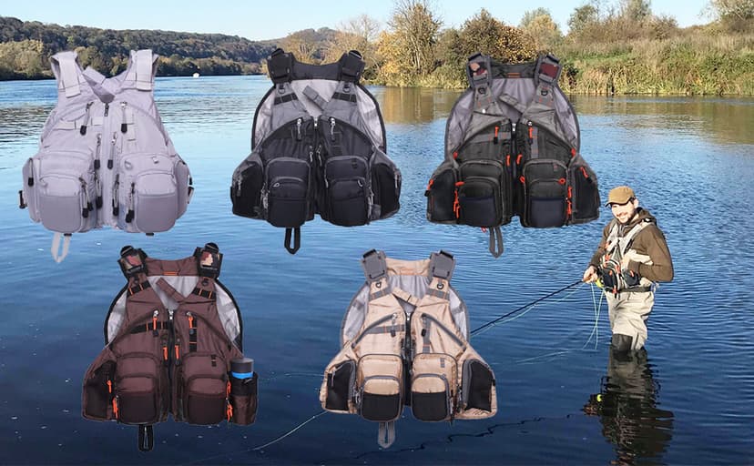 Raprance Fly Fishing Vest Backpack - Adjustable Lightweight and Quick-Dry, with 17 Pocketsfor Trout Bass Saltwate