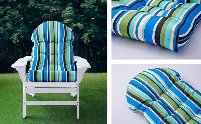 Enipate Weather Resistant Adirondack Chair Cushions High Back Indoor Outdoor Patio Tufted Thicken Lounge Cushion Seat Pads