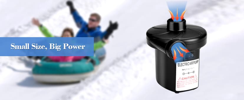 AGPTEK Electric Air Pump,Portable Air Pump with 3 Nozzles, 4.5kPa Quick-Fill,110V AC/12V DC Inflator/Deflator Pumps for Outdoor Camping, Inflatable Air Mattress Beds, Boats, Swimming Ring