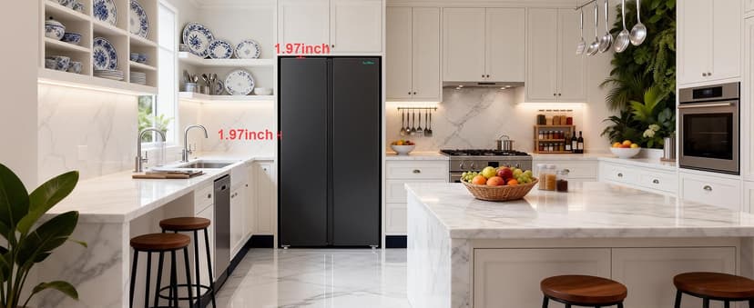 Iceblue 15.6 Cu.Ft. Side-by-side Refrigerators, 33" Full Size Refrigerator, Zoning Temperature Control Beverage Refrigerator with Freezer, Frost Free Beverage Fridge - Black Stainless Steel