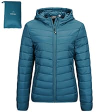 Outdoor Ventures Men's Lightweight Packable Hooded Puffer Jacket Insulated Winter Coat for Snow Ski Traveling