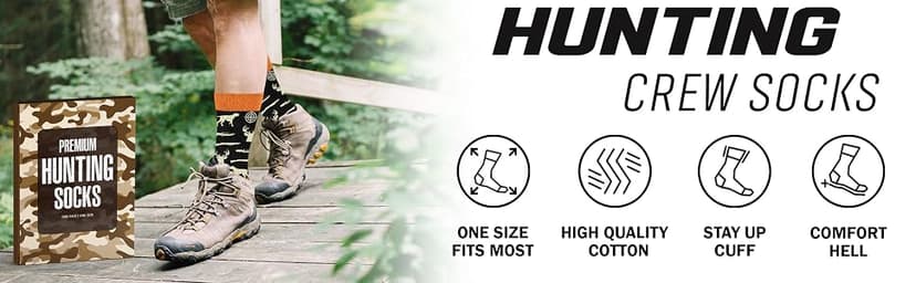 Hunting Accessories for Men, Dad - Funny Deer & Duck Hunting Socks - Stocking Stuffers, Christmas Gift B0GCCP51NT