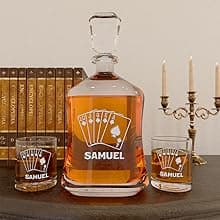 Personalized Whiskey Decanter - 4 Designs - Birthday Gifts for Men 2025, Dad, Husband, Him, Boyfriend - Men Whiskey Gifts - Personalized Gifts for Men - Bourbon, Scotch Gifts - Fathers Day Gift Ideas