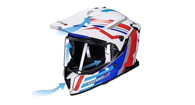 X60 Dual Sport Helmet, Adventure Motorcycle Helmet with Integrated Sun Visor - Off Road Dirt Bike Snowmobile Helmets for Adult DOT & ECE 22.06 Approved