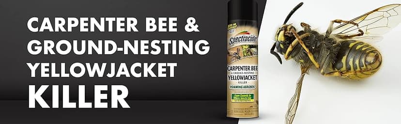 Spectracide Carpenter Bee And Ground-Nesting Yellowjacket Killer Foaming Aerosol 16 Ounces, Expands To Where Insects Live, Yellow