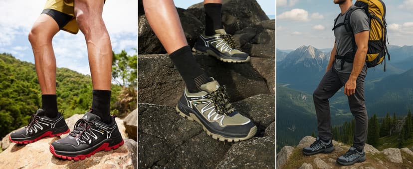 Queday Waterproof Hiking Shoes Mens Lightweight Walking Shoes Daily Hike Trekking Trail Outdoor Camping Climbing