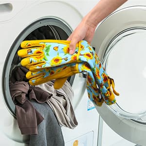 DLY Gardening Gloves for Women, Rose Gloves Gardening Thorn Proof, Long Garden Gloves for Women, Breathable Cowhide Leather Gauntlet (Medium, Blue)