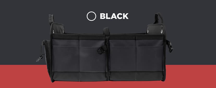 TRUNKCRATEPRO Trunk Organizer For Car, Suv, Truck | Premium Adjustable Multi Compartments Collapsible Car Trunk Organizer With Securing Straps & Non-Slip Bottom (Large Size, Black)