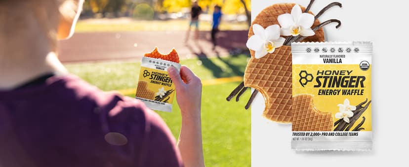 Honey Stinger Organic Honey Waffle, Energy Stroopwafel for Exercise, Endurance and Performance, Sports Nutrition for Home & Gym, Pre and Post Workout, 16.96 Ounces (Pack of 16) B004F1LNDI