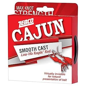 Zebco Cajun Line Smooth Cast Fishing Line, Low Vis Ragin' Red