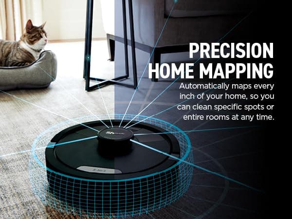 Shark Matrix Plus 2in1 Robot Vacuum & Mop with Sonic Mopping, Matrix Clean, Home Mapping, HEPA Bagless Self Empty Base, CleanEdge, for Pet Hair, Wifi, Black/Silver (RV2610WA)