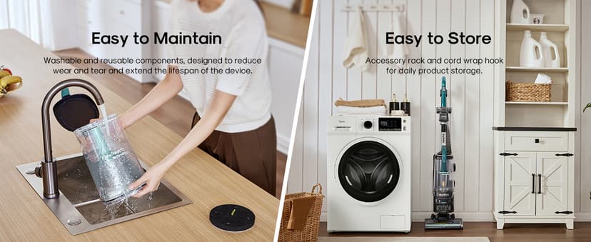 Eureka FlexReach Plus Bagless Upright Vacuum Cleaner for Home,Pet Vacuum for Carpet and Hard Floor, Lift-Up Vacuum with Flooring Type Sensor, HEPA Filter,Anti-Tangle, NEU652, Green