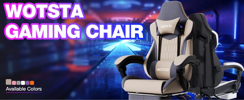 Gaming Chair with Footrest, High Back Gaming Chairs PVC Leather Ergonomic Gamer Chair with Adjustable Headrest Lumbar Support Racing Style Video Gaming Chair for Office/Home (Grey)