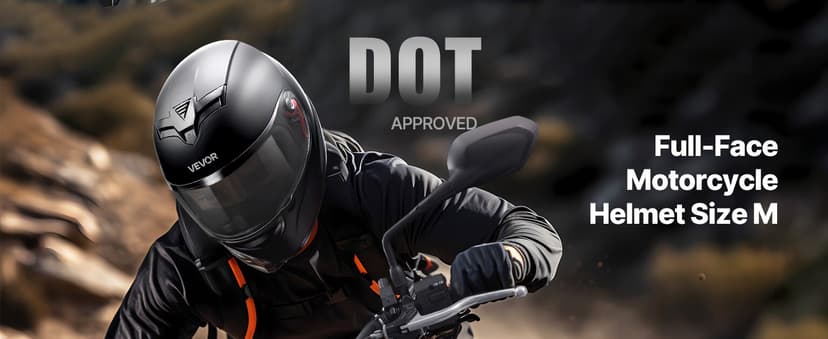 VEVOR Full Face Motorcycle Helmet DOT Approved, Dual Visor & Interchangeable Lens, Smart Street ABS Helmet Comfortable Motocross Helmet, Fit for Youth & Adults
