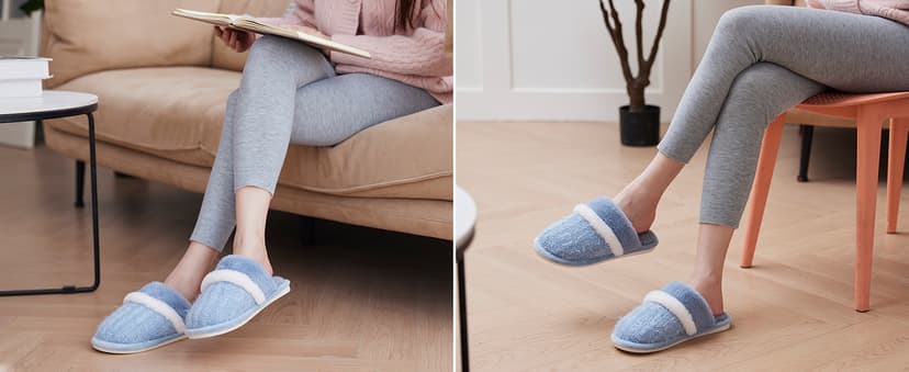 Cozy Slippers for Women Indoor and Outdoor Fuzzy House Shoes with Memory Foam Anti-Skid Sole Gifts for Women Mom Ladies