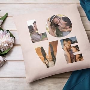 Shop&Three Custom Design Photos or Text Outdoor/Indoor Throw Pillowcase,Personalized Pet Photo Pillow, Love Photo Throw Pillowcases, Wedding Keepsake Throw Pillow Covers 20" x 20" B06X99VHBD