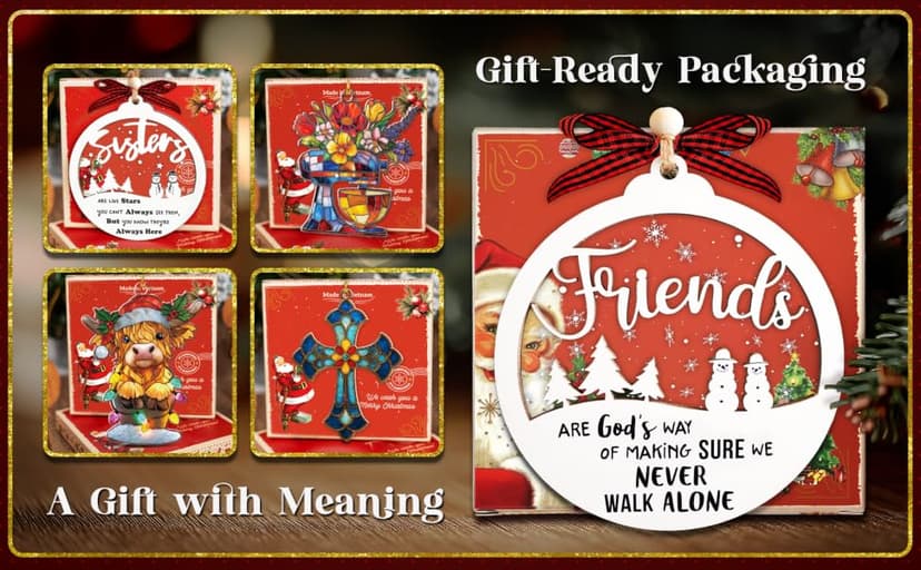 2 Layered Friendship Ornament For Women Friends, Christmas Ornaments 2026, Frienship Gifts Friendship Ornament, Christmas Friends Gift for Women B0DH4V9P1K