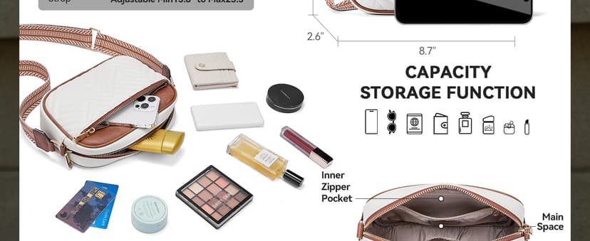 BOSTANTEN Quilted Crossbody Bags for Women Vegan Leather Purses Small Shoulder Handbags with Wide Strap