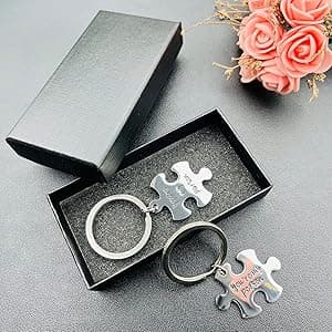 Couple Gifts Keychain My Person Love You Puzzle Piece Heart Keychain His Crazy Her Weirdo Valentines Day Him Boyfriend