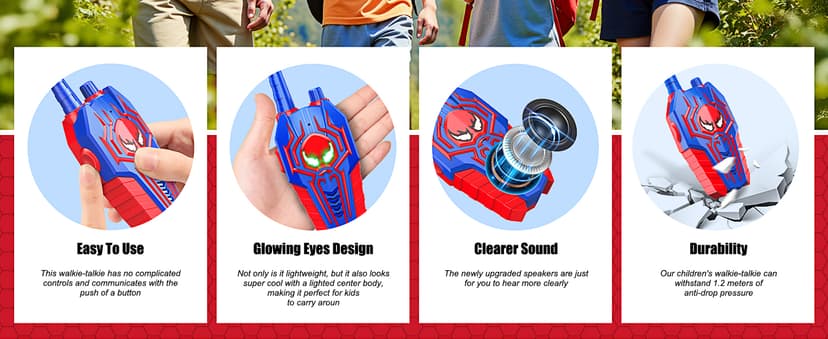Cool Walkie Talkies for Boys Kids: Gifts Toys for 3 4 5 6 7 8 Year Old Boys Ages 5-7 Kids Walkie Talkies 2 Pack Outdoor Hiking Toy Age 3-8 Year Old Boy Girl Christmas Birthday Gifts Stocking Stuffers