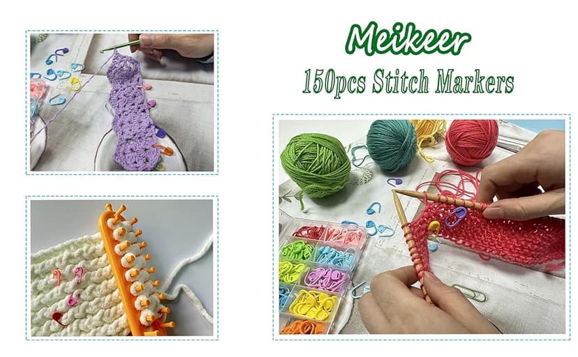 150 Pieces Knitting Crochet Locking Stitch Markers Stitch Needle Clip Counter 10 Colors (Color Ship Randomly)