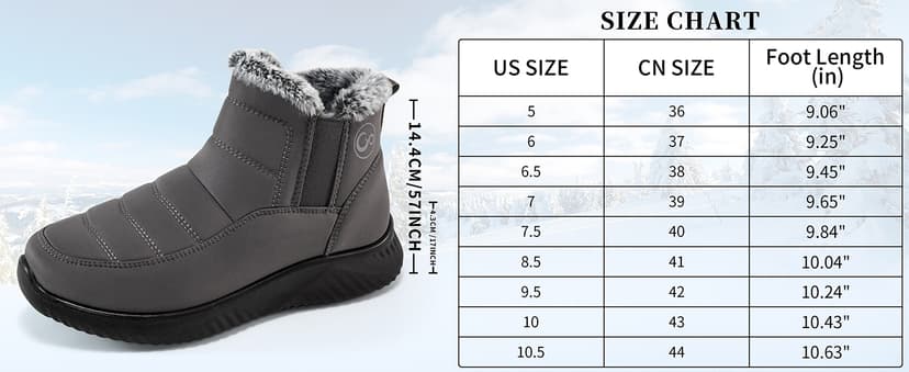 Ecetana Womens Snow Boots Winter Shoes: Ankle Booties Warm Fur Lined Waterproof Non-Slip Boots for Women